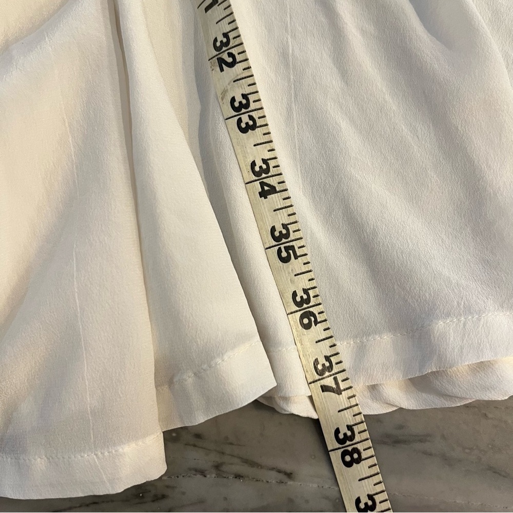 Tucker NYC Ivory Silk V Neck Drawstring Waist Dress Small - Picture 9 of 11